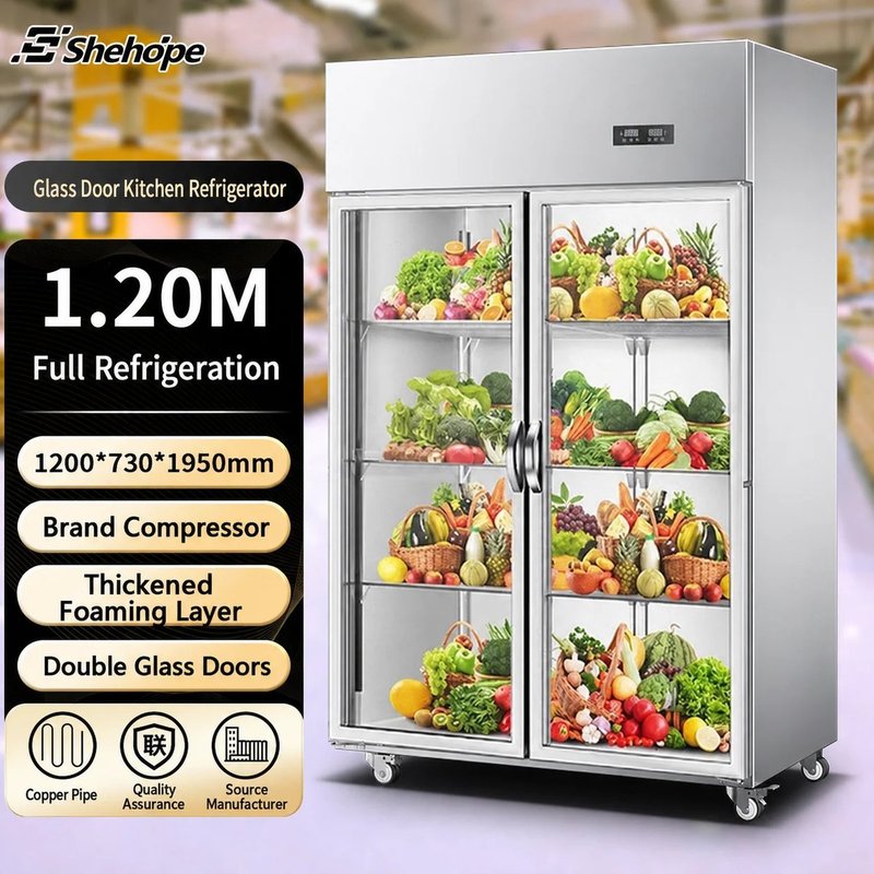 Réfrigérateur commercial reach-in en acier inoxydable à 2 portes avec…