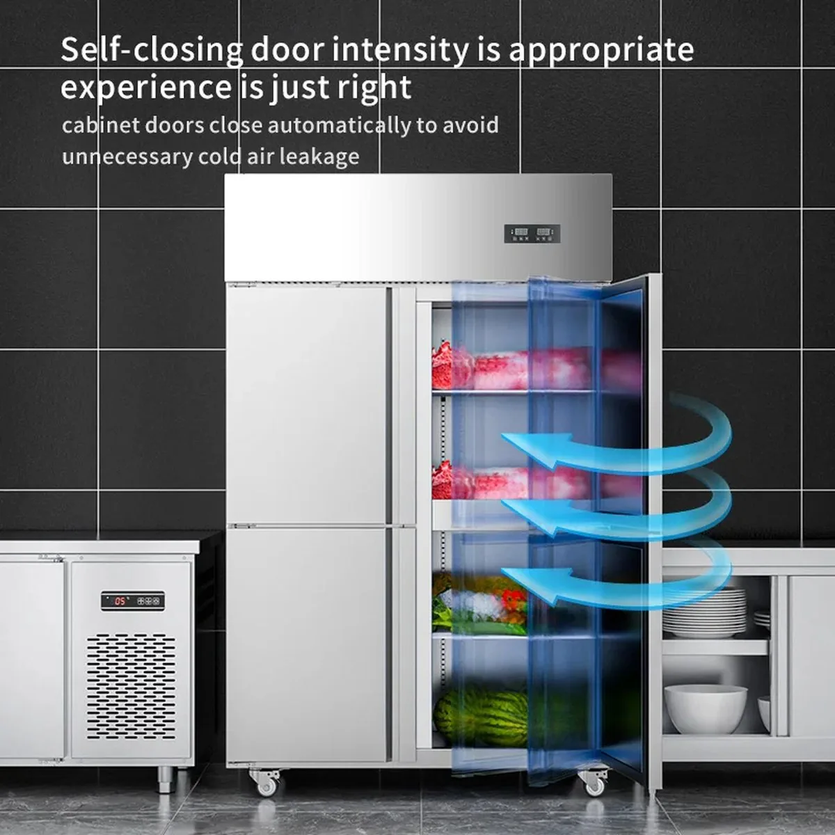 Energy-Saving Stainless Steel Reach-In Refrigerator Four Doors Freecooling…