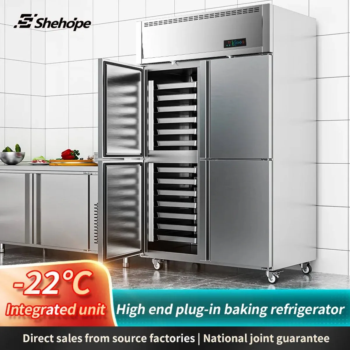 Factory Direct Big Size Vertical Insert Tray Refrigerator Air Cooling Bakery…