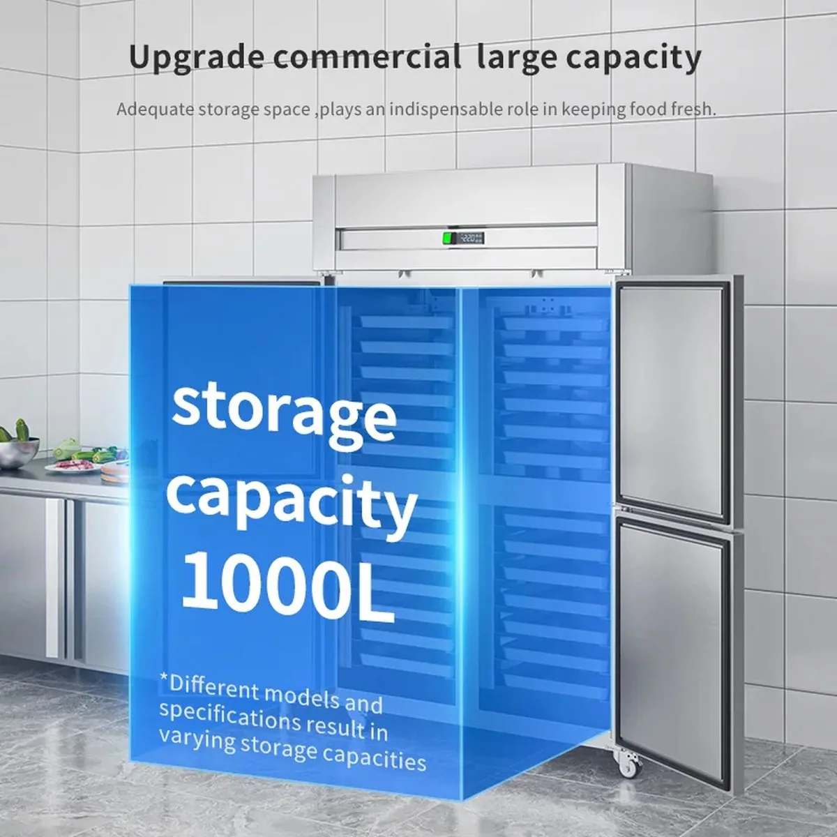 Commercial 4 Door Upright Tray Reach-In Freezer Stainless Steel Air Cooling…