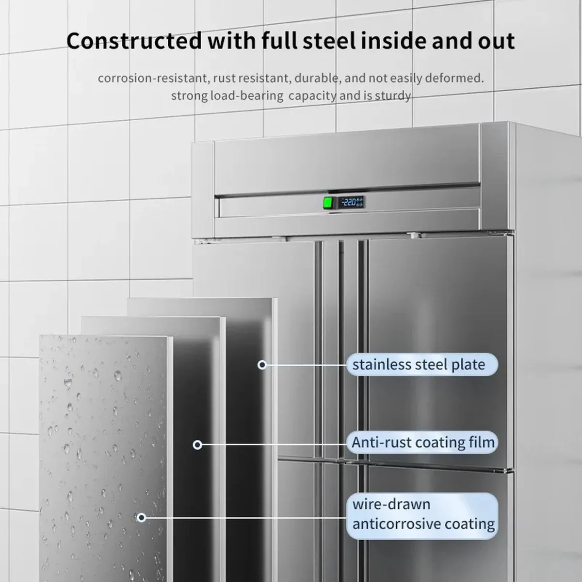 Commercial Reach-In 4-Door Upright Tray Freezer Automatic Defrost Digital…