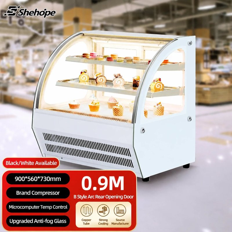 SHEHOPE 商用檯面四門單溫展示冷藏櫃 數位 LED 顯示 風冷 防霧