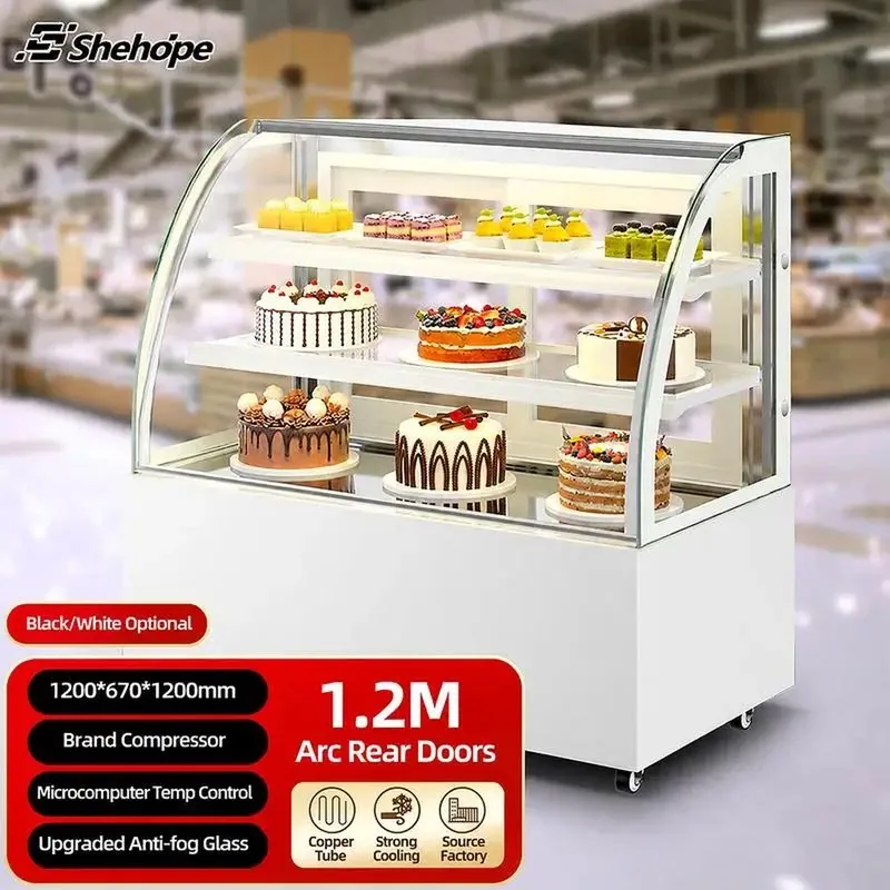 Commercial Countertop Four-Door Curved Rear Sliding Door Cake Merchandiser…