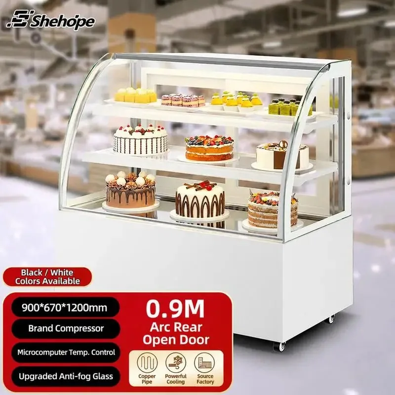 Commercial Countertop Four-Door Curved Rear Sliding Cake Merchandiser…