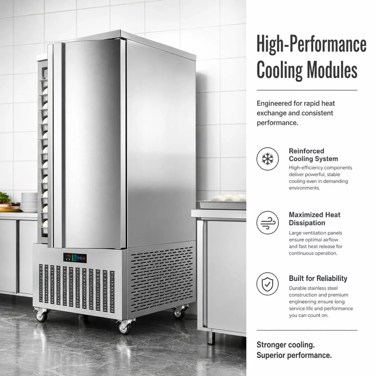 6Tray -45C Commercial Walk-In Single Door Blast Freezer Stainless Steel Auto…