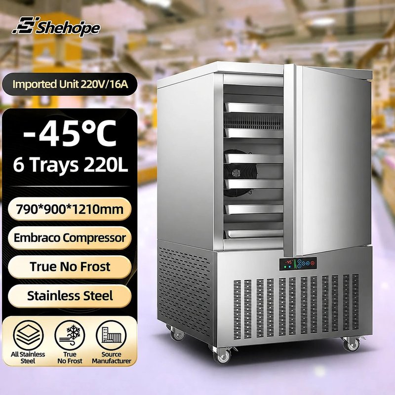 6托盤 -45C 商用步入式單門急速冷凍櫃 不鏽鋼 自動除霜 數位溫控 自然冷卻