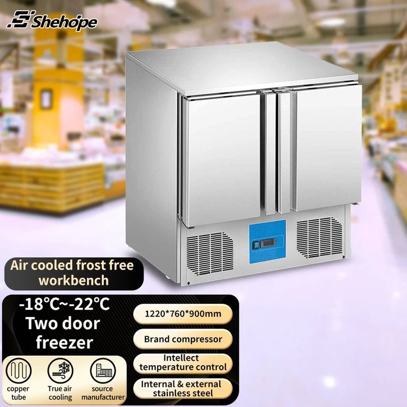 Commercial Two Door Stainless Steel Worktop Chiller Refrigerated Workbench…