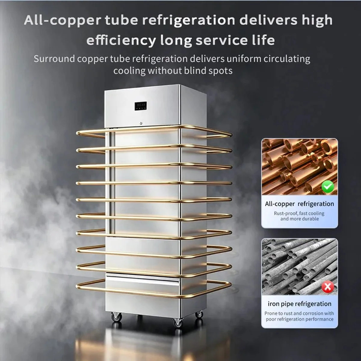 Single Door Stainless Steel Reach-In Refrigerator Dual-Drawer Commercial Cold…