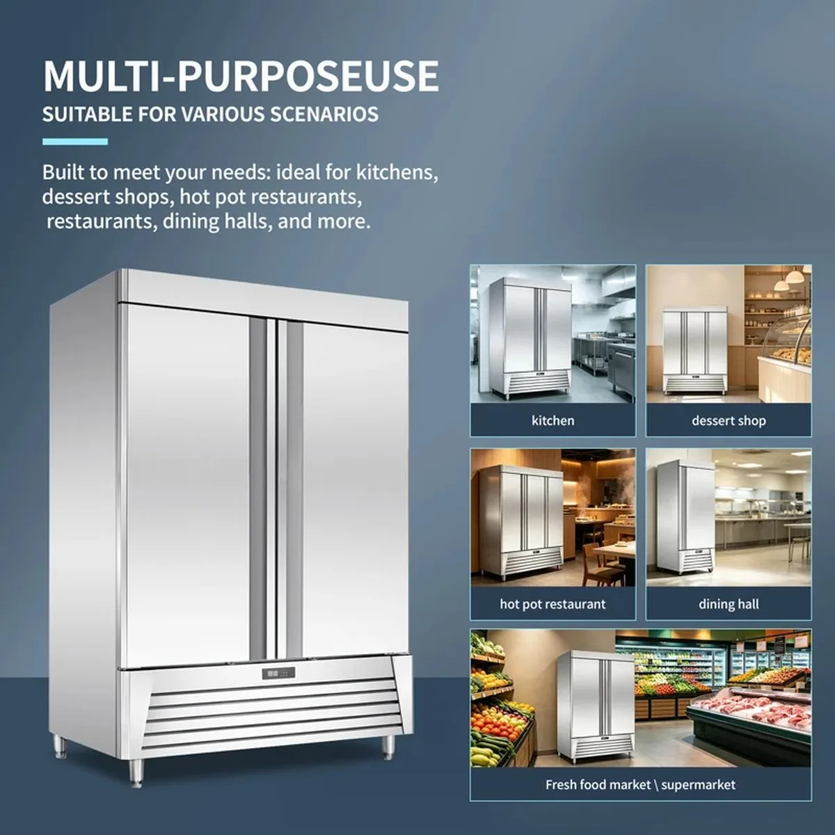 Triple Door American Style Stainless Steel Reach-In Refrigerator Automatic…