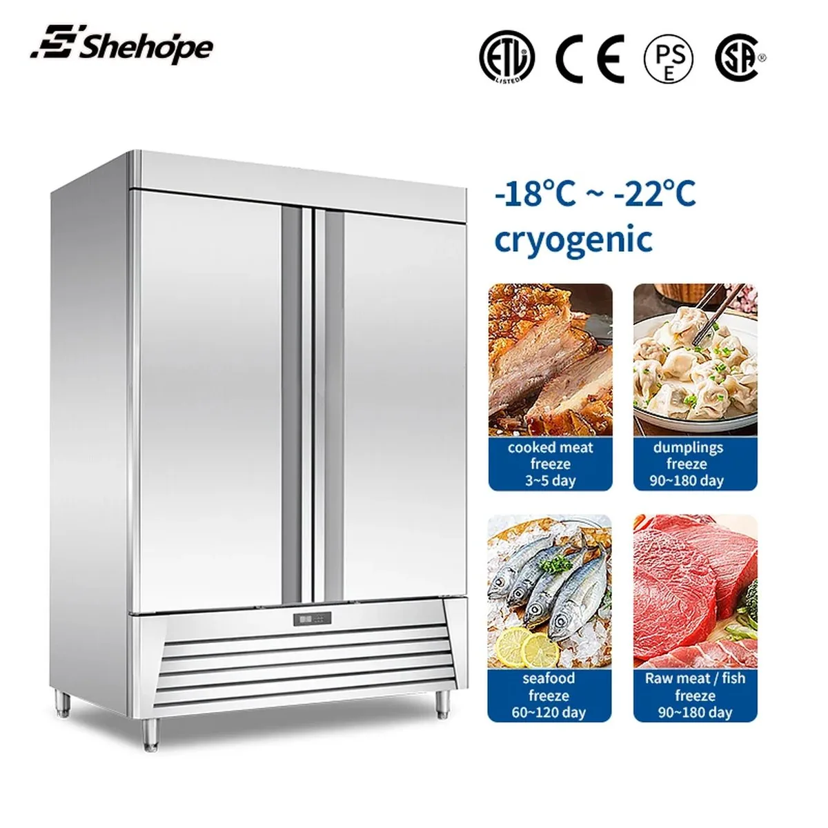 Double Door American Style Stainless Steel Reach Refrigerator Auto Defrost…