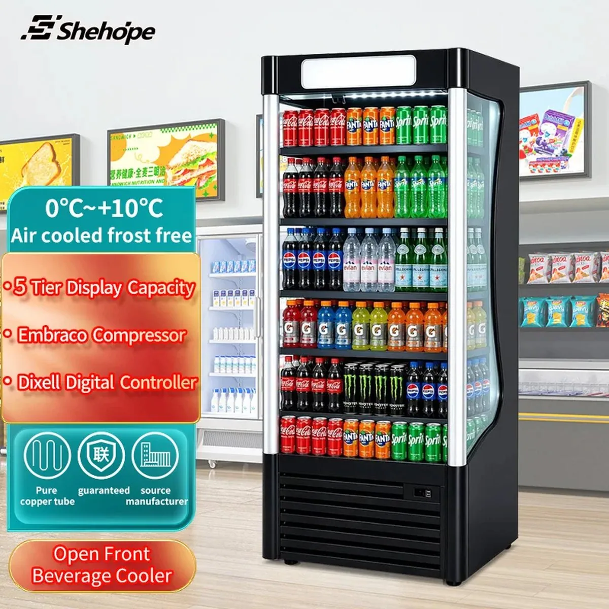 Commercial Front-Opening Walk-In Display Freezer with Multilayer Adjustable…