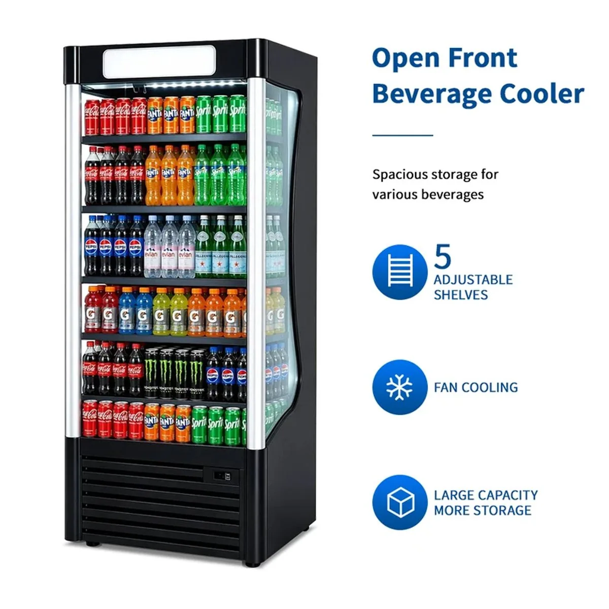 Commercial Front-Opening Walk-In Display Freezer with Multilayer Adjustable…