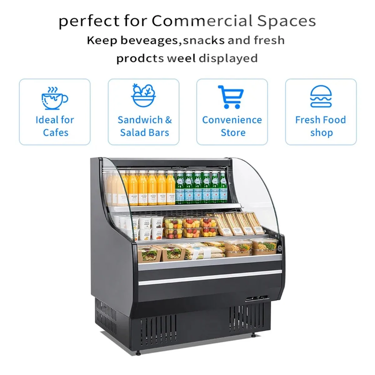 Commercial Open Front Walk-In Display Freezer Multideck Shelves Automatic…