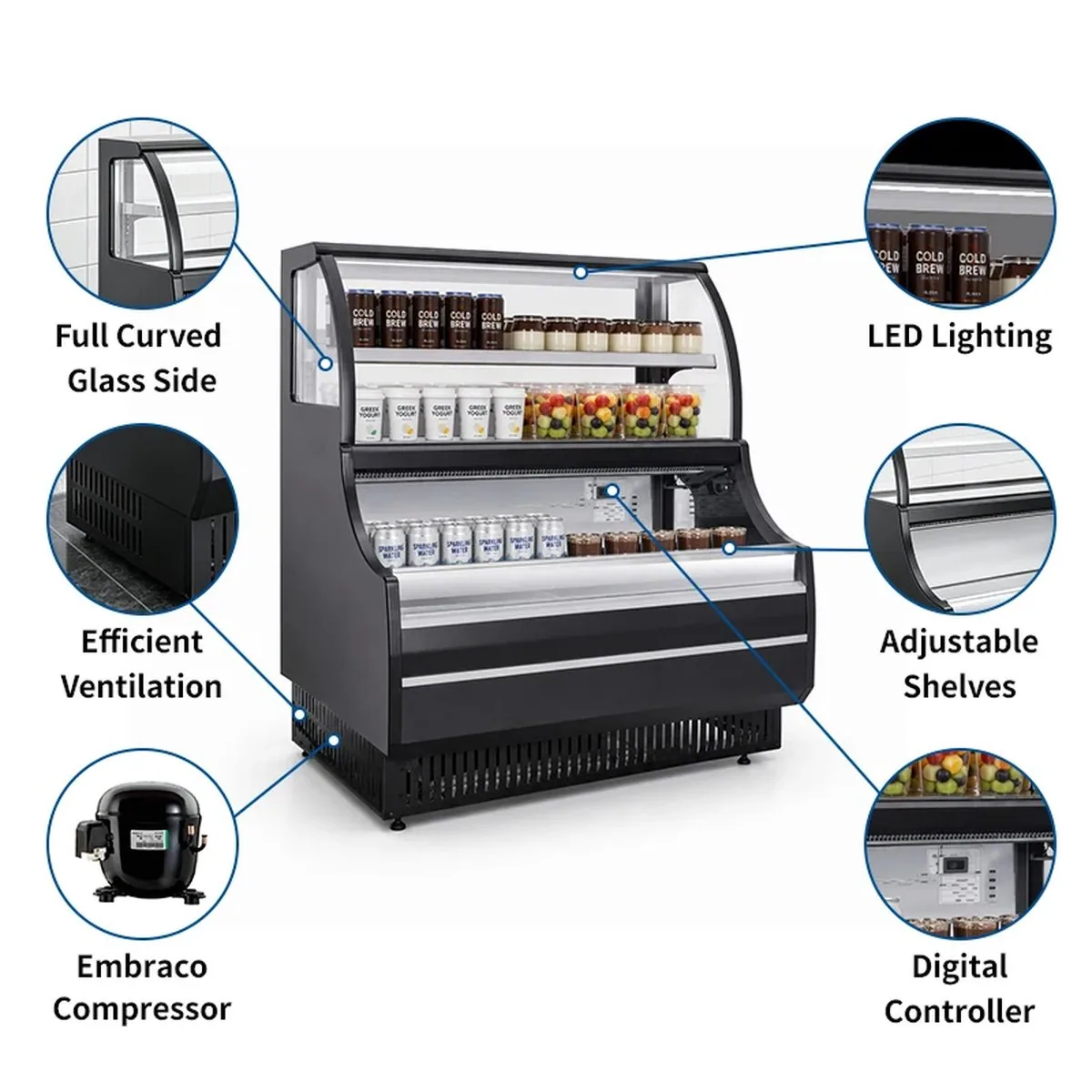 Factory OEM ODM Mother-Baby Open Front Air Curtain Chiller Custom Commercial…