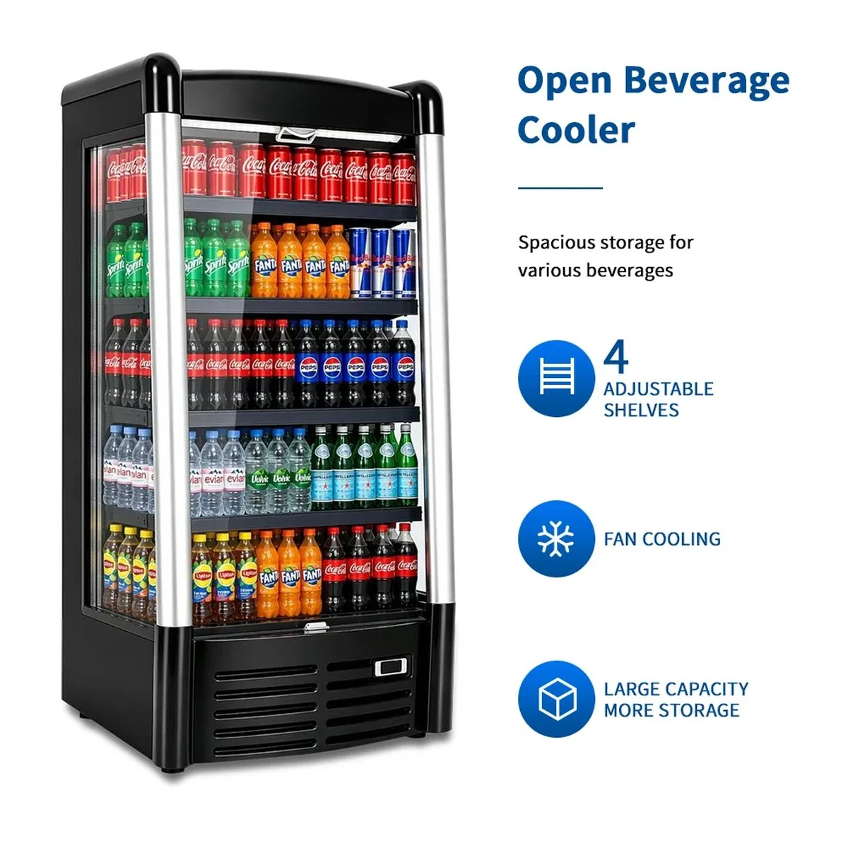 Commercial Multideck Air Curtain Open Display Freezer Automatic Defrost LED…