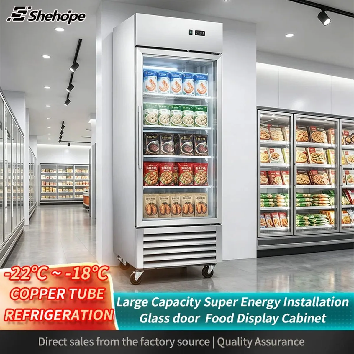 Commercial Single Door Upright Glass Door Display Reach-In Refrigerator…