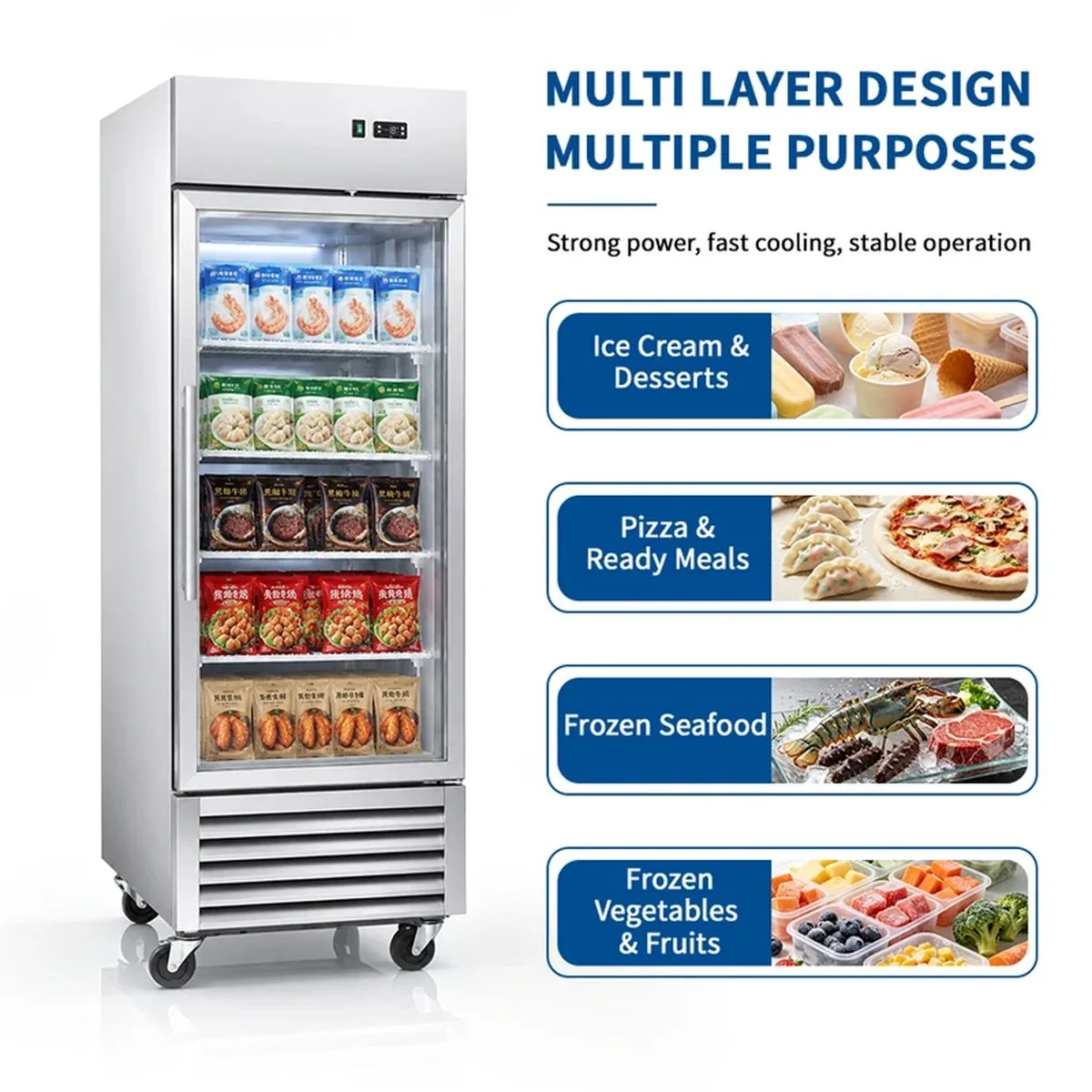 Commercial Single Door Upright Glass Door Display Reach-In Refrigerator…