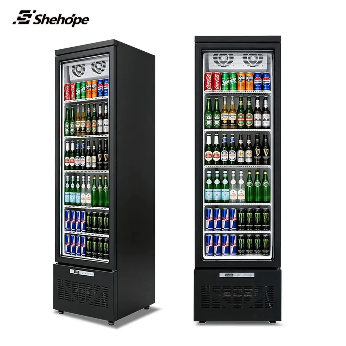 Slim Narrow Reach-In Upright Beverage Display Cooler Single Glass Door…