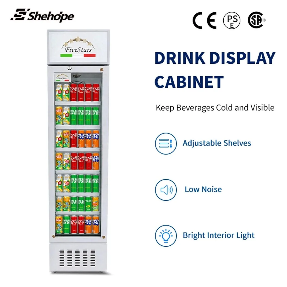 Slim Narrow Reach-In Upright Beverage Display Cooler Single Glass Door…