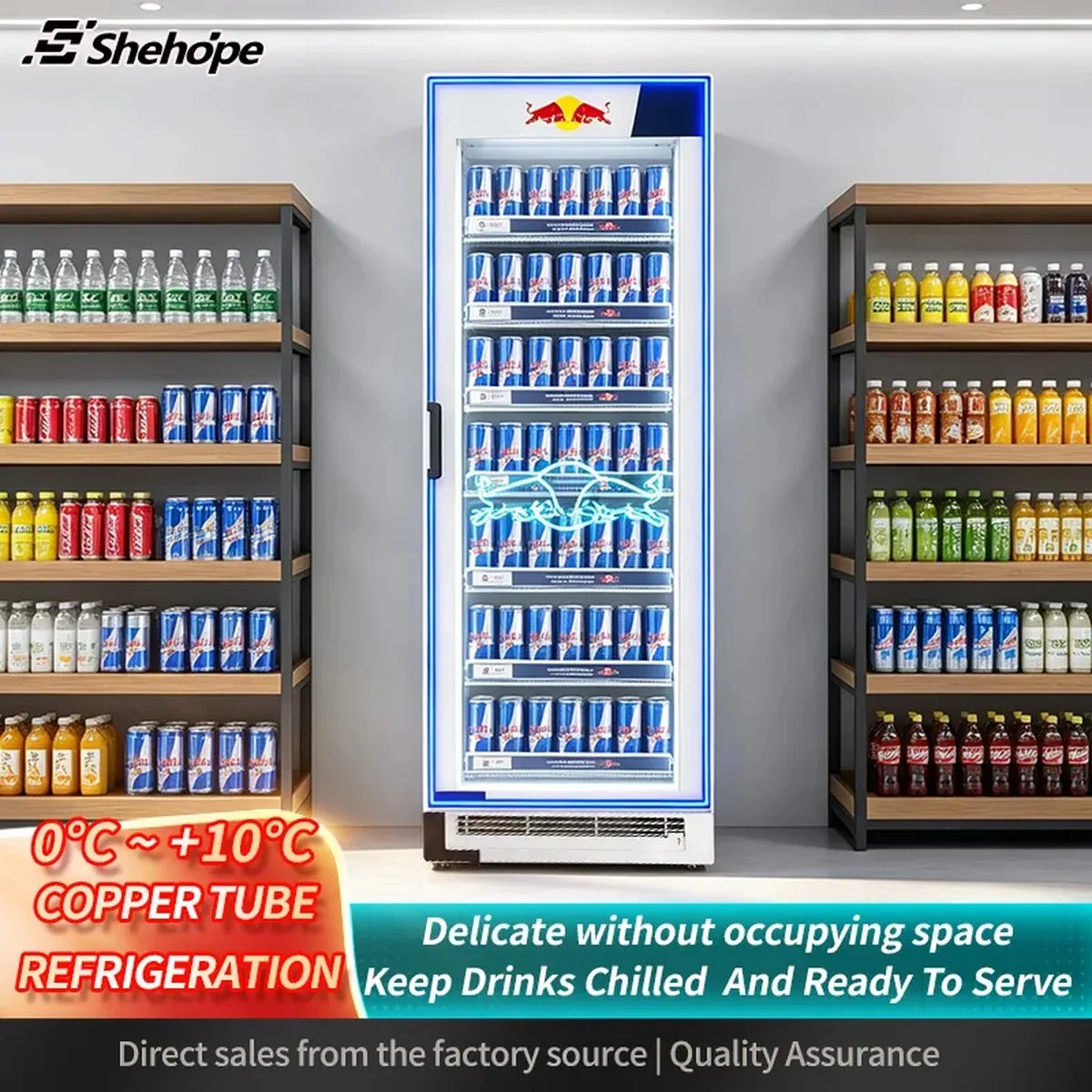 Slim Narrow Upright Beverage Display Cooler Single Glass Door Vertical Drink…
