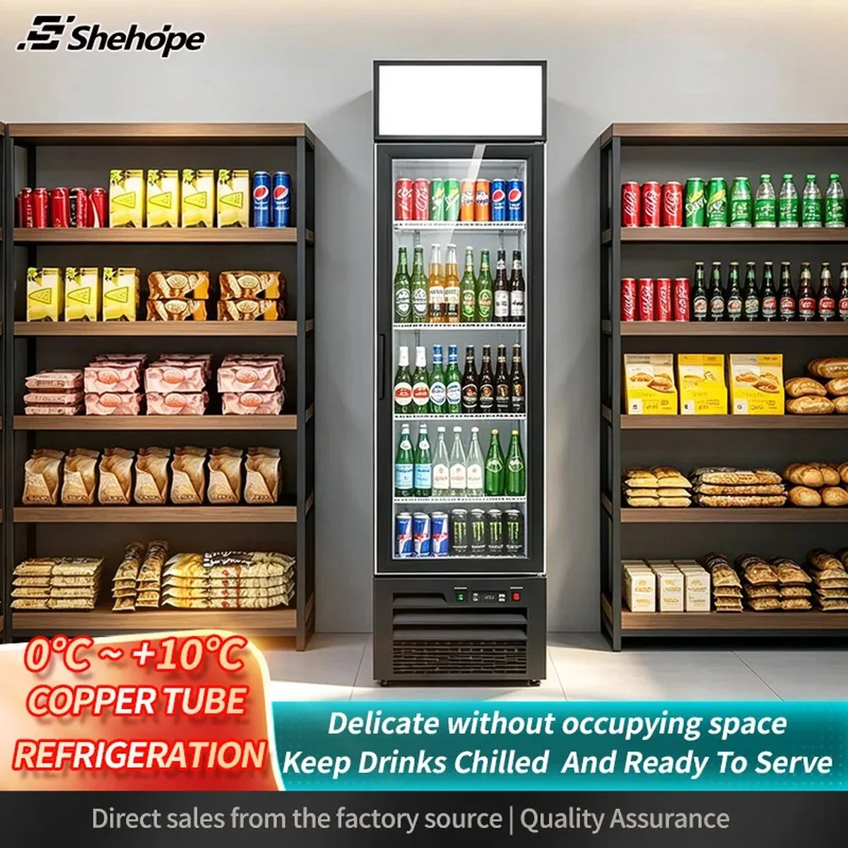 Slim Narrow Reach-In Upright Beverage Display Cooler Single Glass Door…