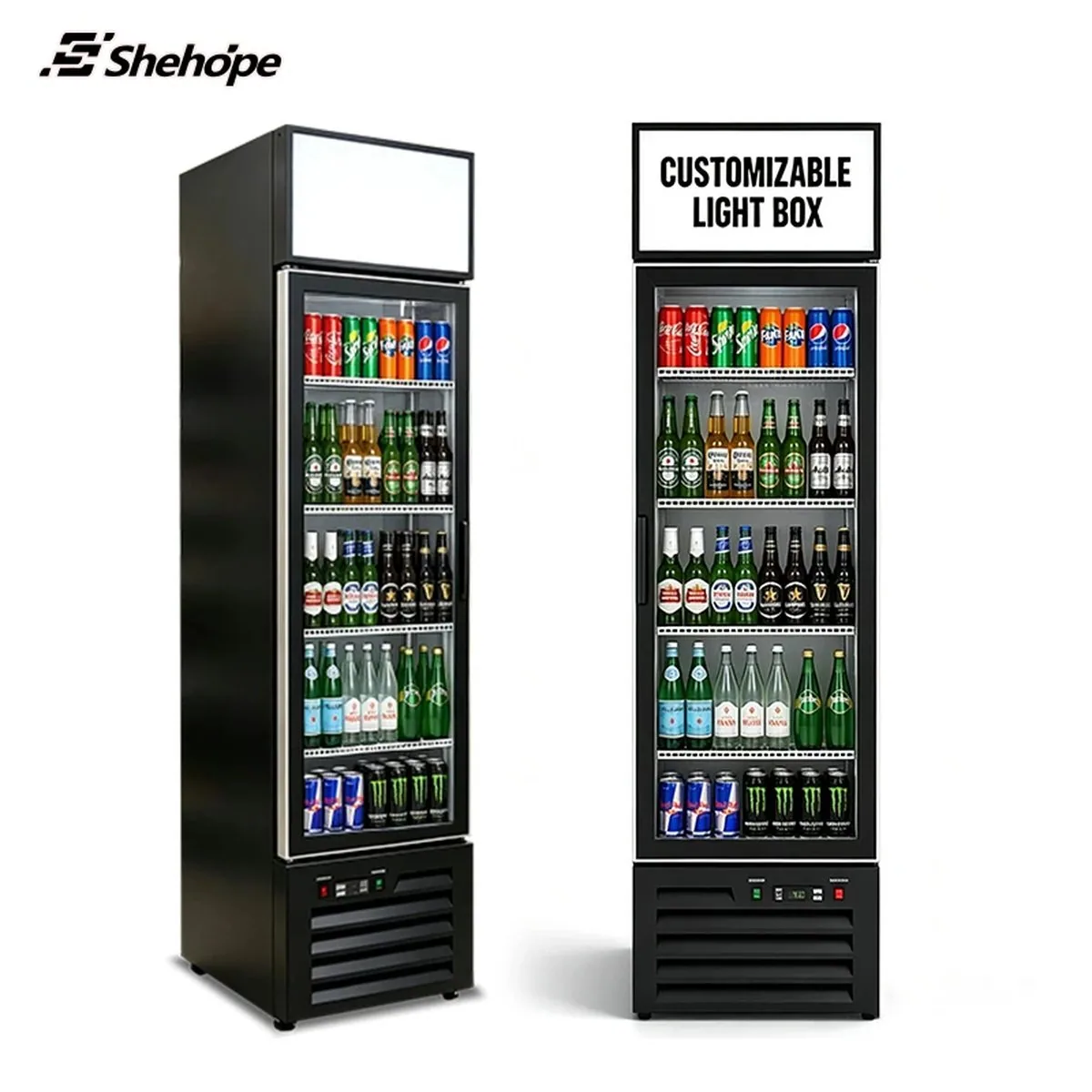 Slim Narrow Reach-In Upright Beverage Display Cooler Single Glass Door…