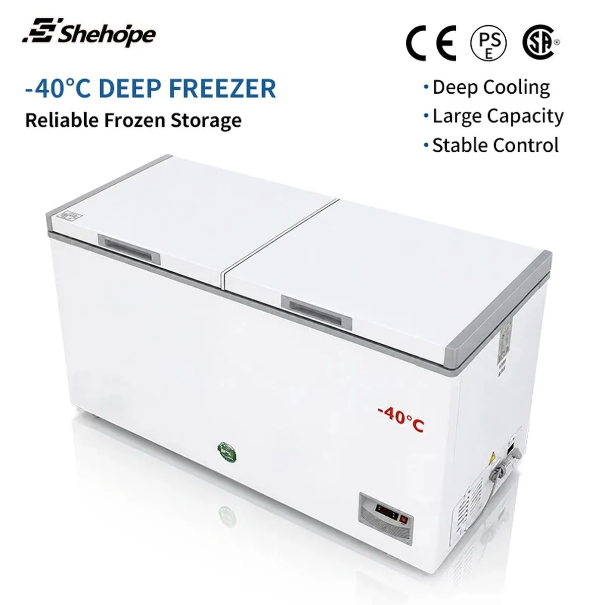 Large Capacity Horizontal Chest Ultra Low Temp Freezer -40C Double Doors…