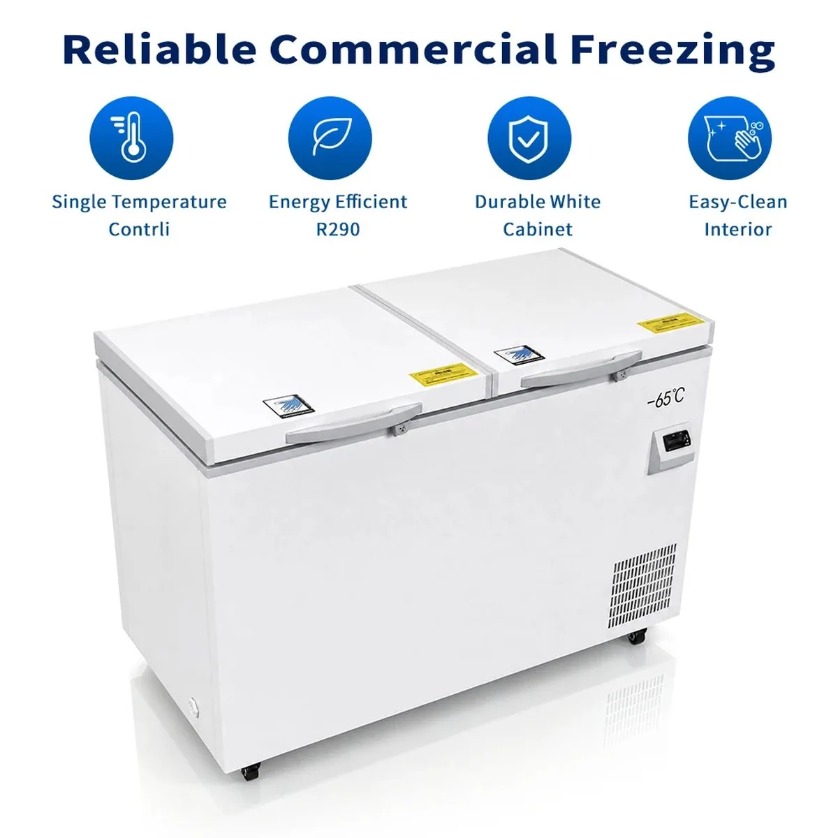 Large Capacity Reach-In Ultra Low Temp Freezer -65C Double Doors Automatic…