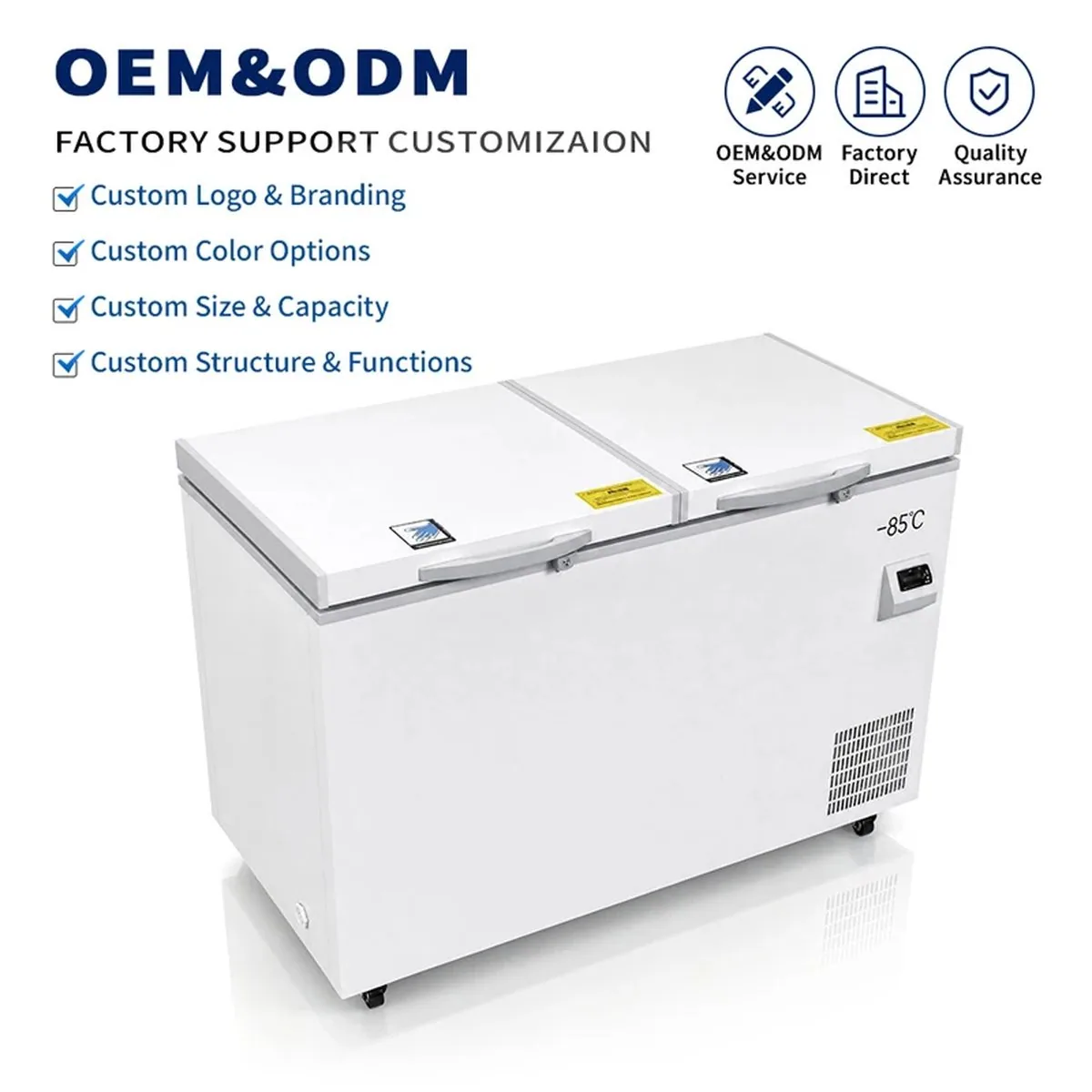 Large Capacity Reach-In Horizontal Chest Ultra Low Temp Freezer -85C Double…