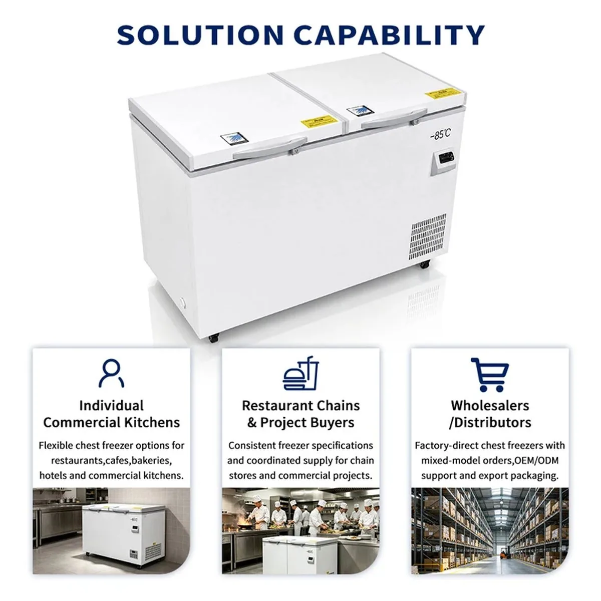 Large Capacity Reach-In Horizontal Chest Ultra Low Temp Freezer -85C Double…