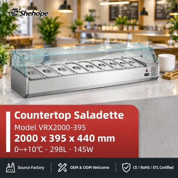 طاولات تحضير البيتزا والتحضير العام · VRX2000-395 · 2000×395×440