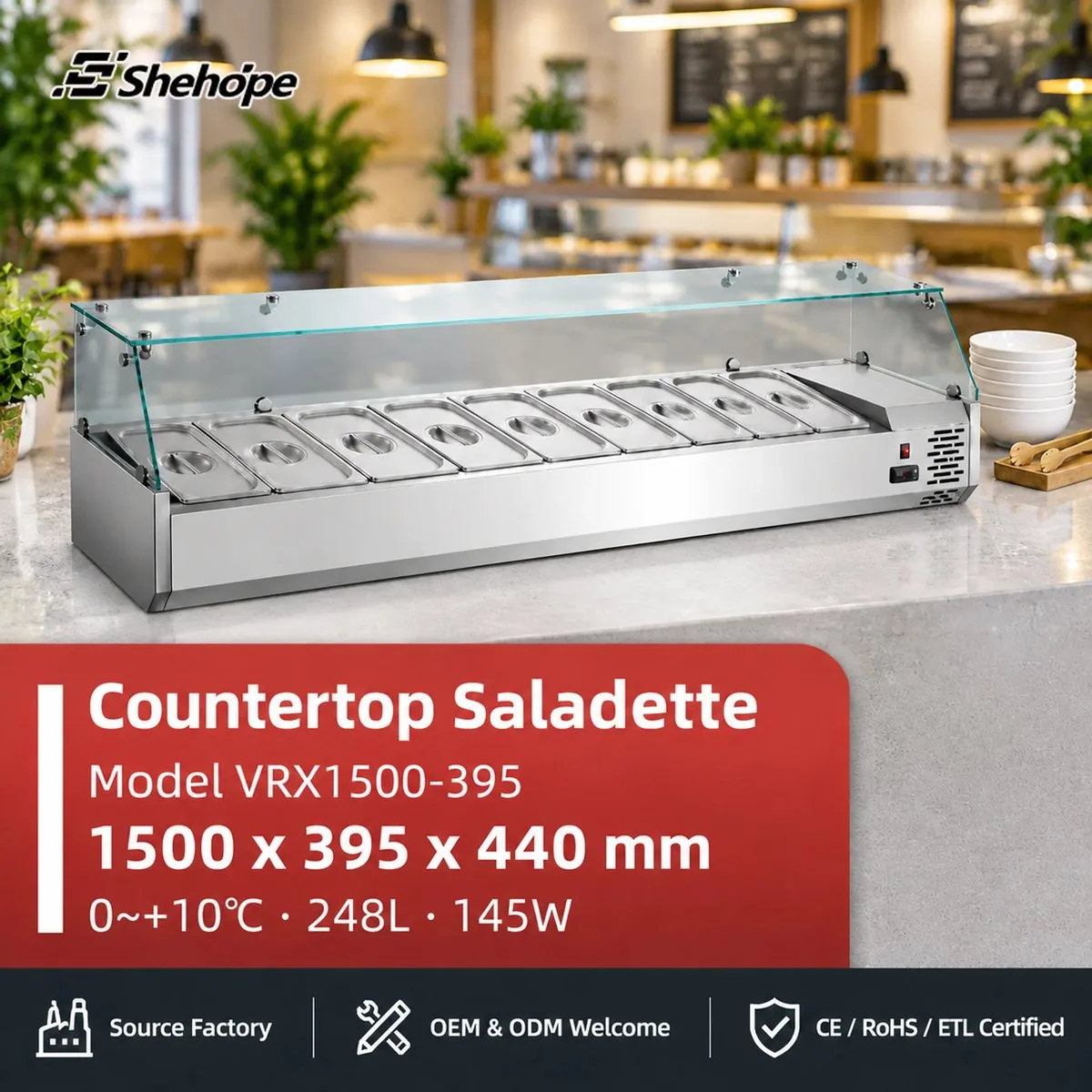 American Style 2-Door Stainless Steel Air Cooling Refrigerated Salad Cake…