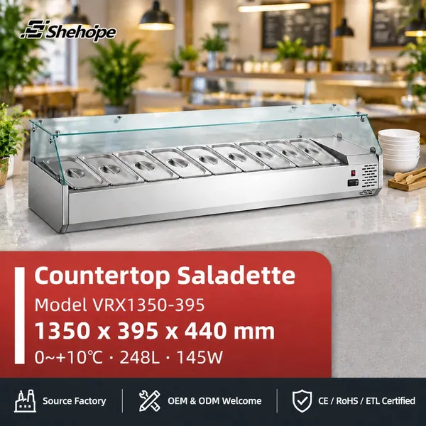 طاولات تحضير البيتزا والتحضير العام · VRX1350-395 · 1350×395×440