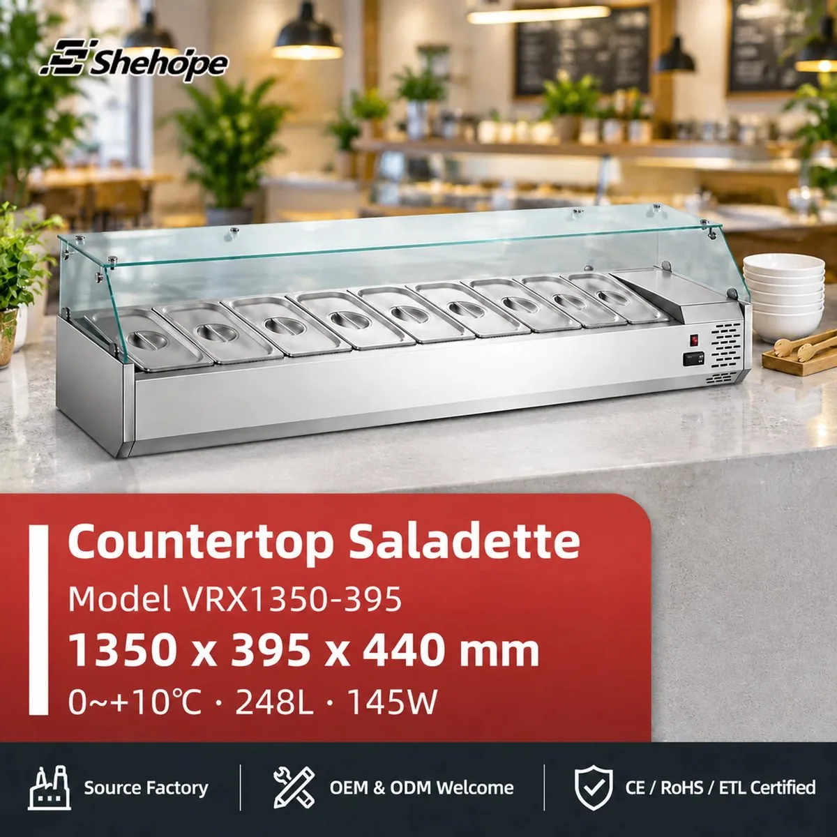 American Style 2-Door Stainless Steel Air Cooling Refrigerated Salad Cake…