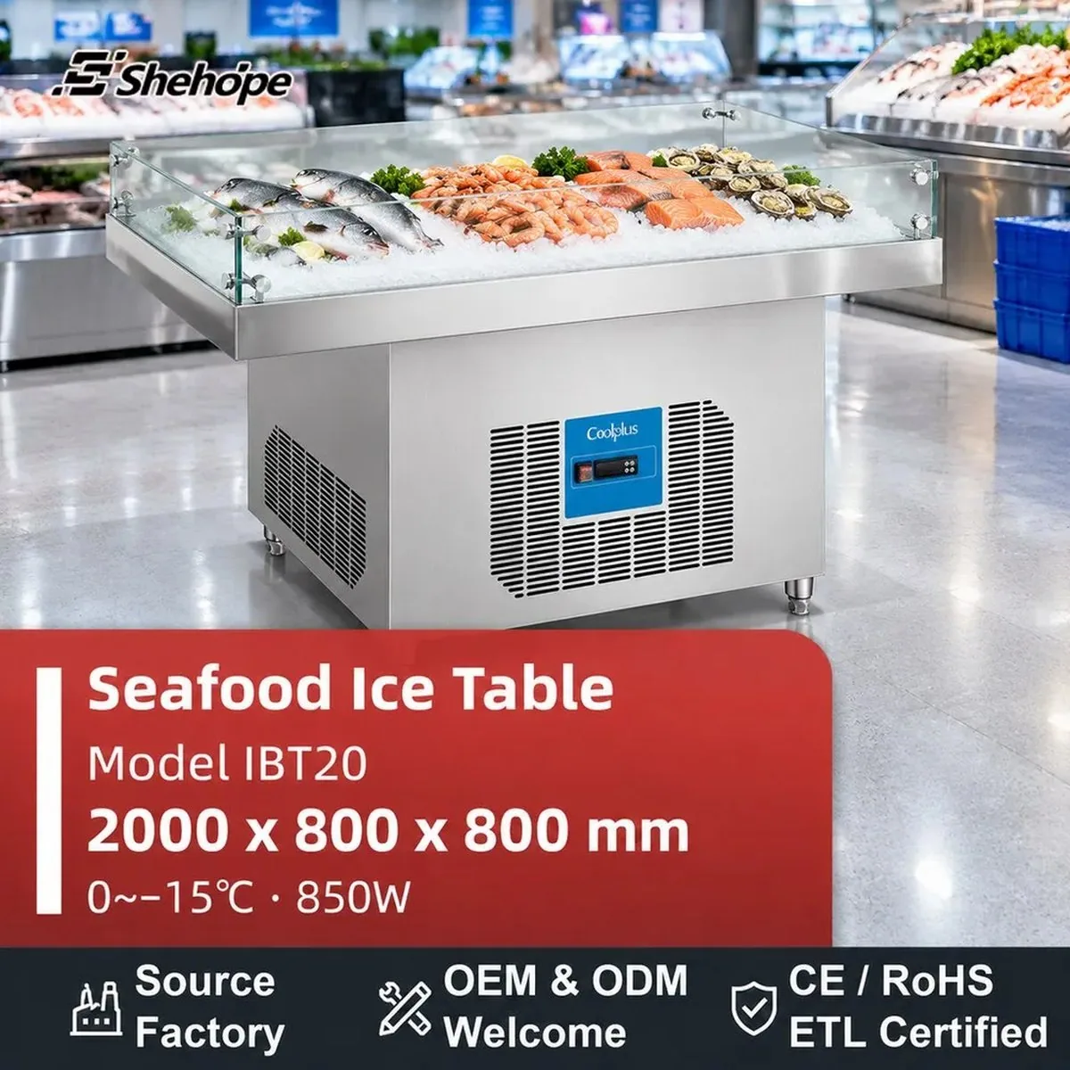 Commercial Refrigerated Counter 2m 1200L Stainless Steel Digital Display…