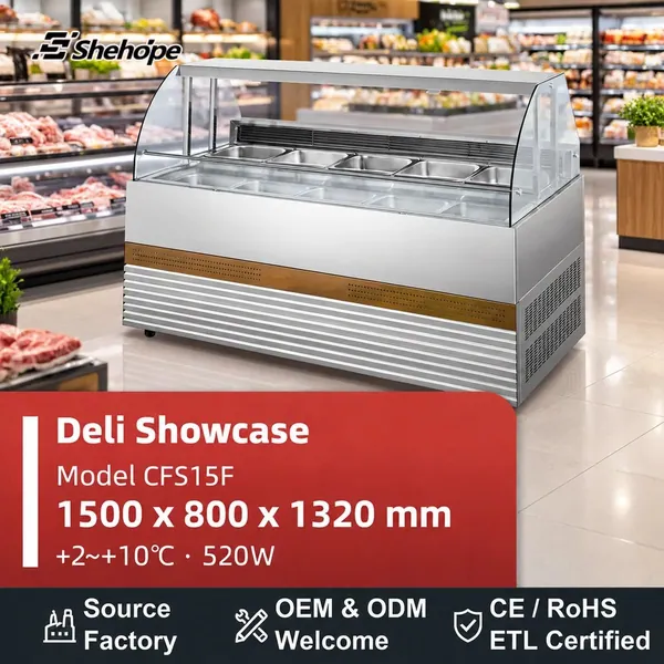 Feinkost- und Wandvitrinen · CFS15F · 1500×800×1320