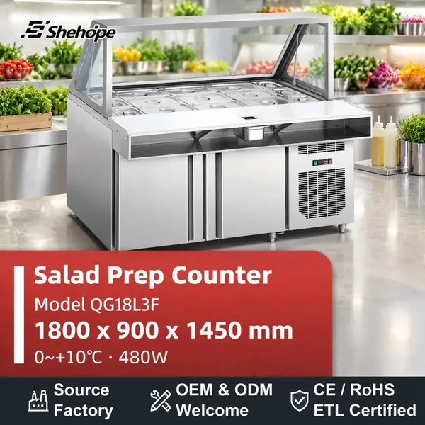 بارات السلطات وطاولات تحضير السلطات · QG18L3 F · 1800×900×1450