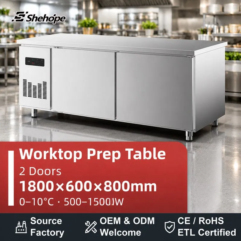 1.8m Stainless Steel Prep Table Cooling · 1800×600×800 · 0–10°C