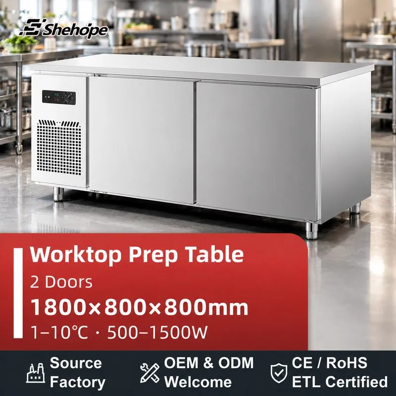 1.8m Stainless Steel Prep Table Cooling · 1800×800×800 · 1–10°C