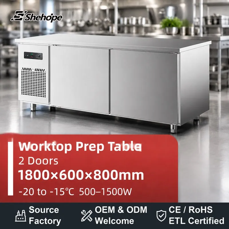 Shehope 1.8m Stainless Steel Prep · 1800×600×800 · -20–-15°C