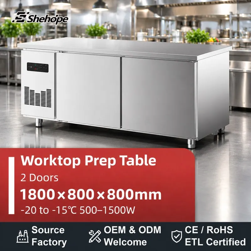 1.8m Stainless Steel Prep Table · 1800×800×800 · -20–-15°C