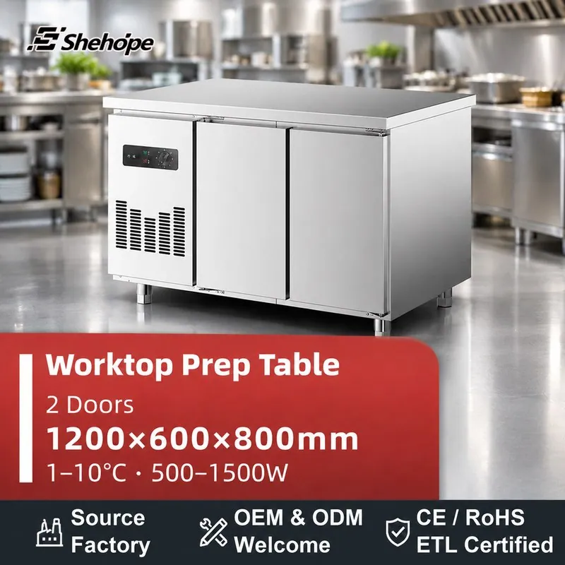 1.2m Stainless Steel Prep Table Double · 1200×600×800 · 1–10°C