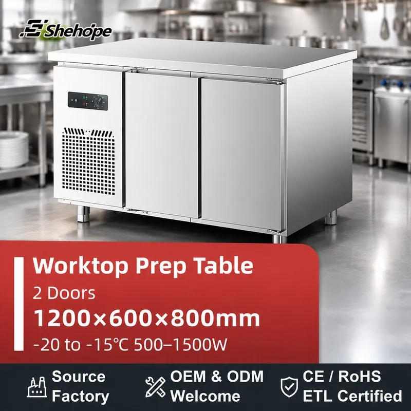 Shehope 1.2m Stainless Steel Prep · 1200×600×800 · -20–-15°C