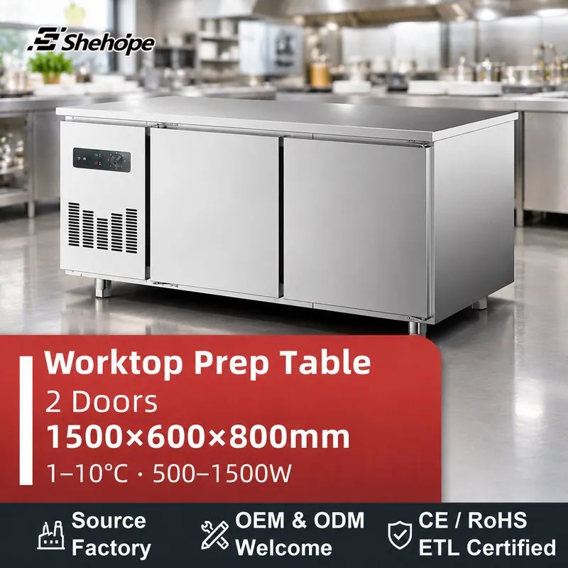 1.5m Stainless Steel Prep Table Fridge · 1500×600×800 · 1–10°C