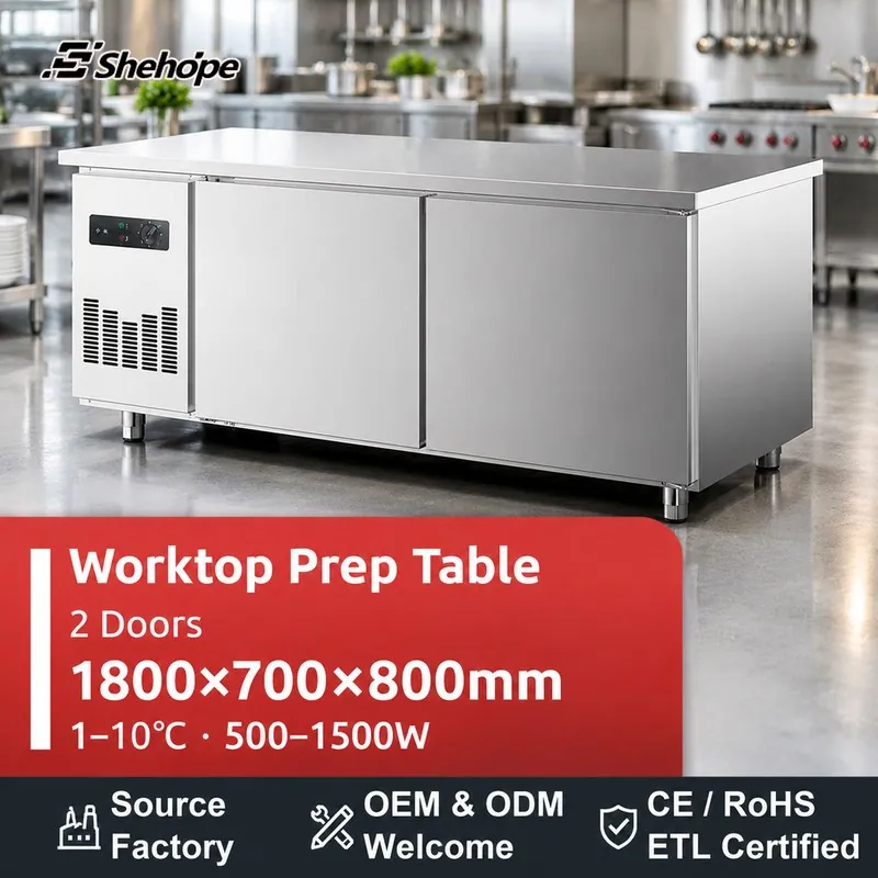 1.8m Stainless Steel Prep Table Cooling · 1800×700×800 · 1–10°C