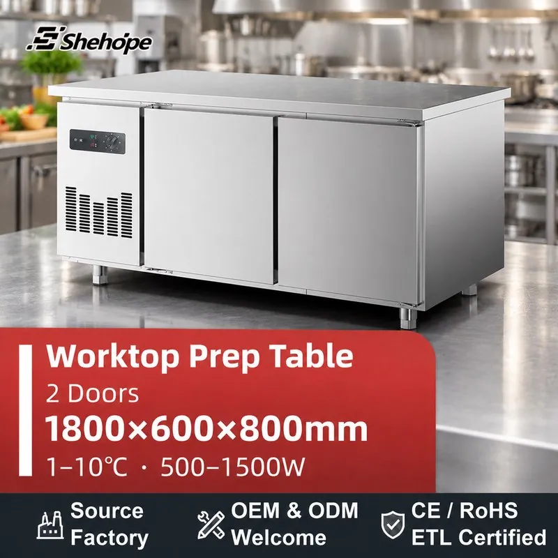1.8m Stainless Steel Prep Table Cooling · 1800×600×800 · 1–10°C