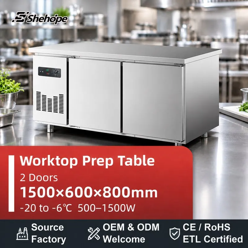 1.5m Stainless Steel Freezing Workbench · 1500×600×800 · -20–-6°C