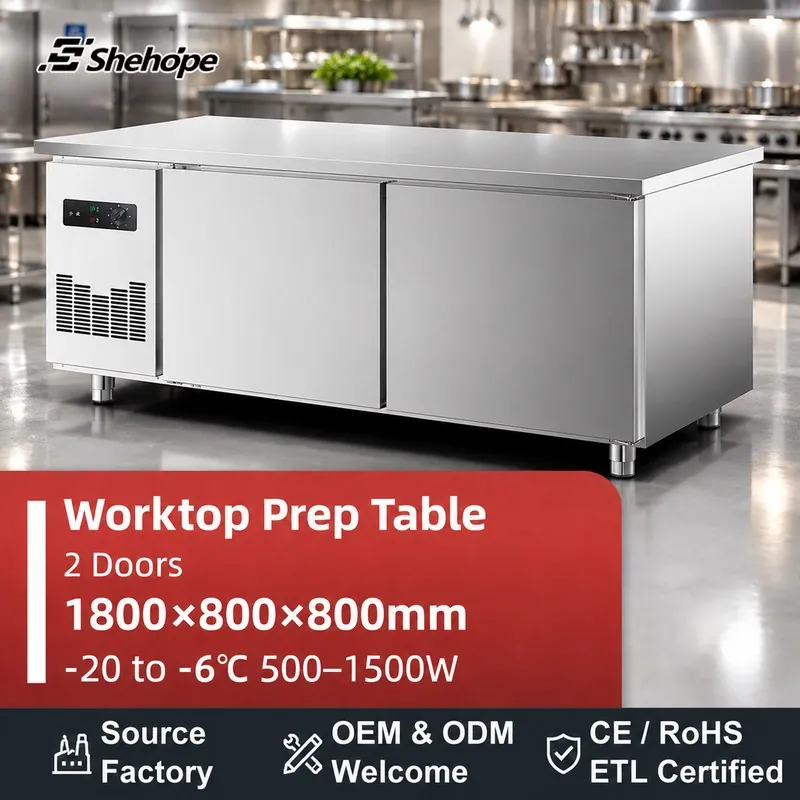 1.8m Stainless Steel Prep Table with · 1800×800×800 · -20–-6°C
