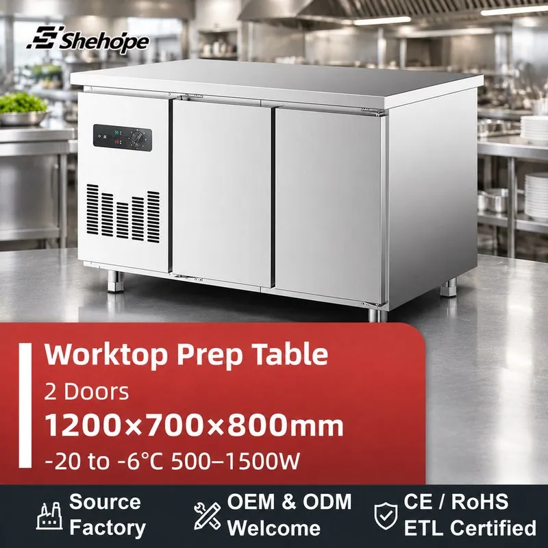 1.2m Stainless Steel Prep Table Cooling · 1200×700×800 · -20–-6°C