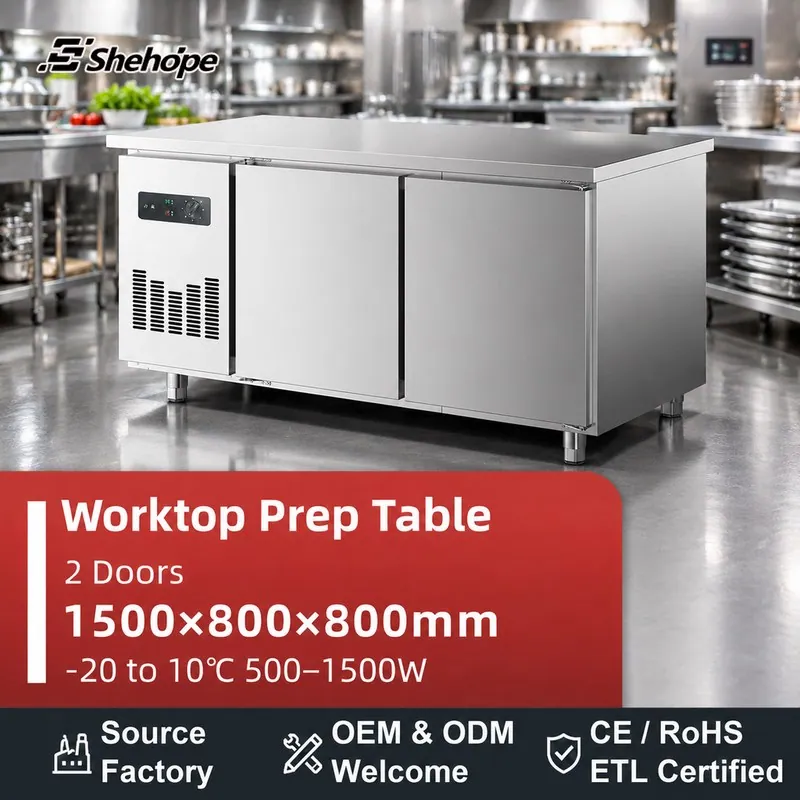 1.5m Stainless Steel Prep Table Cooling · 1500×800×800 · -20–10°C